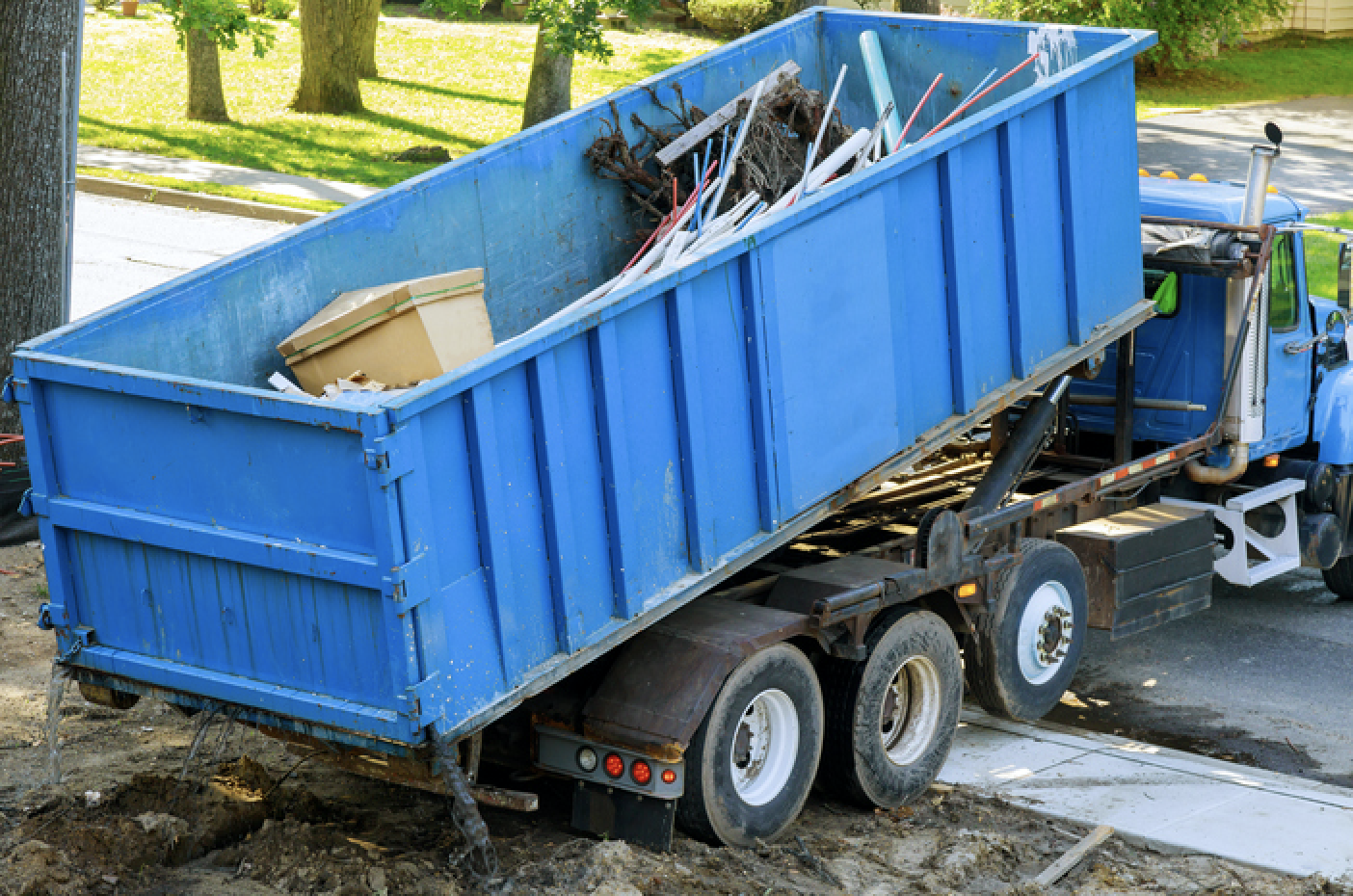 Dumpster rental at a house in Franklin, Wisconsin